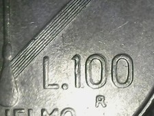 100 LIRE 1974 MARCONI RUOTATA