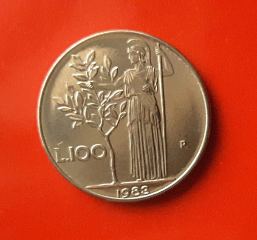 100 lire 1983 errore - -, barra